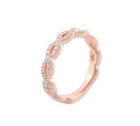 Engagement Rings for Women Moissanite, Simple Wedding Ring Geometric Jewelry 14K Rose Gold for Fiancée Size H 1/2