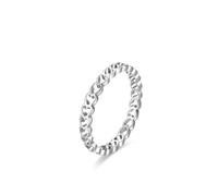 Engagement Rings for Women Size O 1/2, Solid 18 Karat White Gold Anniversary Band Heart No Gemstone Real Gold Women Wedding Ring Bands
