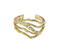 Engagement Rings Multilayer Winding Ring Female Fashion Temperament Index Finger Ring Valentine's Day Gift Finger Rings (Gold, A)