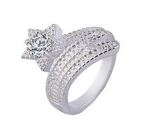 Engagement Rings Rotating Four Leaf Zircon Adjustable Open Ring Non Fading Ring Female High End Light Index Finger