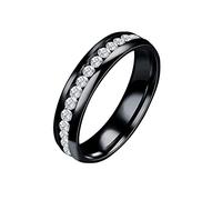 Engagement Rings Steel Anxiety Ring For Women Size 6 13 Width 8MM Exquisite Ring Black Sand Blasted Finished Rings (Black, 8)