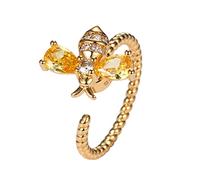 Engagement Rings To My Daughter Rotating Ring Rhinestone Ring Minimalist Anxiety Gift For Her Back To School Gift (Gold, One Size)