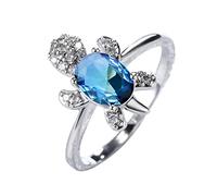 Engagement Rings Turtle Ring For Man Boy Animals Turtle Ring Jewelry Gifts (Sky Blue, 8)