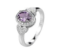 Engagement Round Cut Zirconia Women's Wedding Rings Jewelry Rings Women's Full Diamond Women's Rings Full Diamond Couples Rings Dainty Rose Ring (Purple, 10)