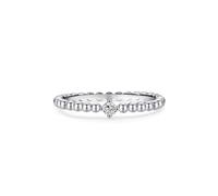 Engagement Wedding Rings for Her Solid 9 Karat White Gold Promise Ring Solitaire with Real Diamond Real Gold Women Anniversary Bands Size U 1/2