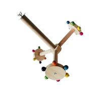 Engaging Bird Cage Toy Colorful Wooden Perch Rotating Windmill Toy for Physical Activity and Mental Engagement Bird Cage Accessories