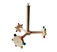 Engaging Bird Cage Toy Colorful Wooden Perch Rotating Windmill Toy for Physical Activity and Mental Engagement Perch Windmill Stand