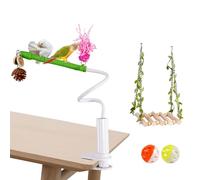 Engaging Bird Play Stand Perch Swing Toy with Strong Base and Soft Chew Resistant Rope for Indoor Parrots Engagement Bird Enrichment Toy