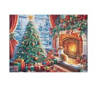 Engaging Christmas Fireplace Winter Cabin Warm Home Leisure Life 500 Piece Adult Jigsaw Puzzle Fun Stimulating Creative Perfect Pastime for Home Leisure 500 PCS（52×38cm）