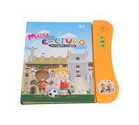 Engaging Portuguese English Sound Book for Children Alphabet Numbers Animals Fruits Vegetables Educational Book for Early Learners, Reusable Activity Pages (Orange)
