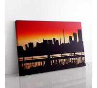 Engaging Skyline Architecture Canvas Wall Art Print Ready to Hang, Framed Picture for Living Room Bedroom Home Office Décor, 76x50 cm (30x20 Inch)