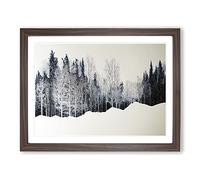 Engaging Winter Forest H1022 Framed Print for Living Room Bedroom Home Office Décor, Wall Art Picture Ready to Hang, Walnut A2 Frame (64 x 46 cm)
