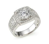 Engagment Ring, The Wedding Band Luxury with Moissanite 9K White Gold Size L 1/2 Gift for Women
