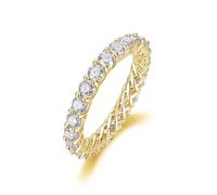 Engagment Rings, The Wedding Band Eternity with 3mm Moissanite 0.23ct 14K Yellow Gold Size V 1/2