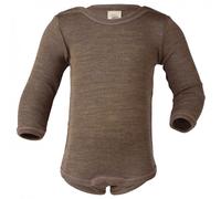 Engel - Baby Bodysuit Long Sleeve with Press Studs on Shoulder - Merino base layer size 62/68, brown