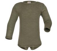 Engel - Baby Bodysuit Long Sleeve with Press Studs on Shoulder - Merino base layer size 62/68, olive