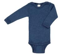 Engel - Baby Bodysuit Long Sleeve with Press Studs on Shoulder - Merino base layer size 74/80, blue