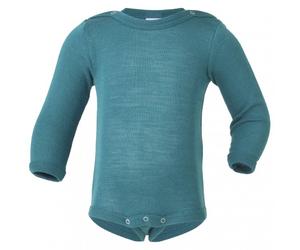 Engel - Baby Bodysuit Long Sleeve with Press Studs on Shoulder - Merino base layer size 86/92, turquoise