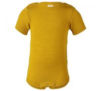Engel - Baby Bodysuit Short Sleeve with Press Studs on Shoulder - Merino base layer size 50/56, yellow