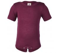 Engel - Baby Bodysuit Short Sleeve with Press Studs on Shoulder - Merino base layer size 86/92, purple