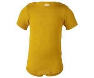 Engel - Baby Bodysuit Short Sleeve with Press Studs on Shoulder - Merino base layer size 86/92, yellow