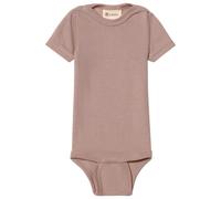Engel - Baby Bodysuit Short Sleeve with Press Studs on Shoulder - Merino base layer size 98/104, brown