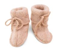 Engel - Baby Booties with Ribbon - Slippers size 62/68, sand