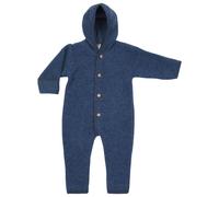 Engel Natur, Hooded Baby and Toddler Fleece Snowsuit, 100% Organic Wool (0-2 months (Height 18-22((50/56), Blue melange)