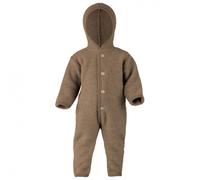 Engel Natur, Hooded Baby and Toddler Fleece Snowsuit, 100% Organic Wool (0-2 months (Height 18-22((50/56), Walnut Melange)