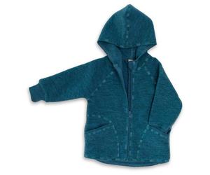 Engel - Baby Hooded Zip-Up Jacket - Wool jacket size 98/104, blue