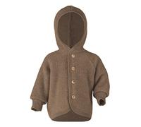 Engel Baby Jacket with Hood Wool Fleece, 74-80/74/80, Walnut Melange, Walnut melange, 74-80