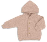 Engel Baby Jacket with Hood Wool Fleece, Sand melange, 110-116