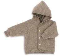Engel Baby Jacket with Hood Wool Fleece, Walnut melange, 74-80