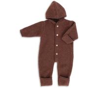 Engel Baby Jumpsuit with Hood Wool Fleece, Cinnamon Melange, 74-80