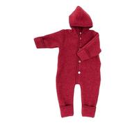 Engel Baby Jumpsuit with Hood Wool Fleece, Jasper Melange, 74-80