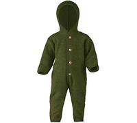 Engel Baby jumpsuit with hood, wool fleece, Reed Melange, 50-56