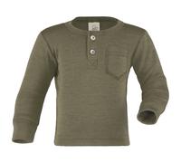 Engel - Baby Shirt with Button Placket - Merino shirt size 74/80, olive