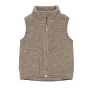 Engel, Children's Fleece Vest with Zip, 100% Wool (Merino KbT), walnut, 128