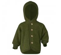 Engel - Children's Hooded Jacket with Wooden Buttons - Wool jacket size 50/56, olive