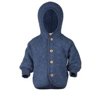 Engel - Children's Hooded Jacket with Wooden Buttons - Wool jacket size 62/68, blue