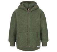 Engel - Children's Hooded Wool Fleece Jacket - Wool jacket size 116, olive