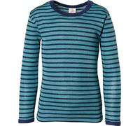 Engel Children's Organic Merino Wool & Silk Base Layer Top (2-3 Years - EU 92, Kingfisher/Navy)