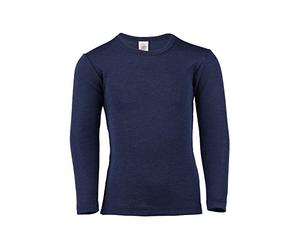 Engel - Children's Underwear Vest, 70% Organic Merino Wool, 30% Silk (12-14 Years - EU 164, Navy)
