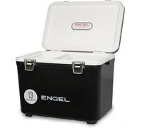 ENGEL Cooler Box 12.3 L - Leak-Proof, Drybox Cooler for Camping, Fishing, Hiking,Picnic - Mini Ice Boxes for 15 Cans, 38 x 25.4 x 28.5 CM - Small Cool Box for Drinks and Food in Black