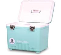 ENGEL Cooler Box 12.3 L - Leak-Proof, Drybox Cooler for Camping, Fishing, Hiking,Picnic - Mini Ice Boxes for 15 Cans, 38 x 25.4 x 28.5 CM - Small Cool Box for Drinks and Food in Seafoam