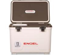 ENGEL Cooler Box 12.3 L - Leak-Proof, Drybox Cooler for Camping, Fishing, Hiking,Picnic - Mini Ice Boxes for 15 Cans, 38 x 25.4 x 28.5 CM - Small Cool Box for Drinks and Food in White