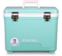 ENGEL Cooler Box 18L - Leak-Proof, Drybox Cooler for Camping, Fishing, Hiking,Picnic - Mini Ice Boxes for 30 Cans, 42 x 28.6 x 32.4 CM Small Cool Box for Drinks and Food in Seafoam