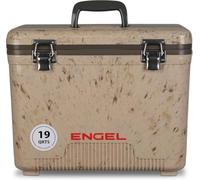 ENGEL Cooler Box 18L - Leak-Proof, Drybox Cooler for Camping, Fishing, Hiking,Picnic - Mini Ice Boxes for 30 Cans, 42 x 28.6 x 32.4 CM Small Cool Box for Drinks and Food in Grassland Camo