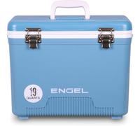 ENGEL Cooler Box 18L - Leak-Proof, Drybox Cooler for Camping, Fishing, Hiking,Picnic - Mini Ice Boxes for 30 Cans, 42 x 28.6 x 32.4 CM Small Cool Box for Drinks and Food in Blue