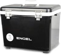ENGEL Cooler Box 18L - Leak-Proof, Drybox Cooler for Camping, Fishing, Hiking,Picnic - Mini Ice Boxes for 30 Cans, 42 x 28.6 x 32.4 CM Small Cool Box for Drinks and Food in Black